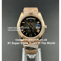 Rolex Day Date Ombre Slate Rose Gold Super Clone Watch UK | Swiss Clone 3255 Movement