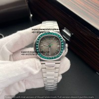 Patek Philippe Nautilus 5723 Green Rubies Super Clone UK | Baguette Gem-Set Bezel Patek Philippe Nautilus 5723 Green Rubies Super Clone UK | Baguette Gem-Set Bezel