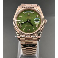 Rolex Day Date Olive Green 1:1 Super Clone Watch UK |Same Like Actual | Swiss Clone 3255 Movement
