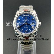 Rolex Day Date Blue 1:1 Super Clone Watch UK |Same Like Actual | Swiss Clone 3255 Movement