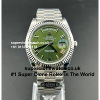 Rolex Day Date Olive Green 1:1 Super Clone Watch |Swiss Clone 3255 Movement