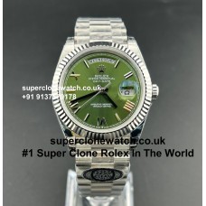 Rolex Day Date Olive Green 1:1 Super Clone Watch |Swiss Clone 3255 Movement