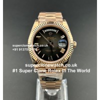 Rolex Day Date Ombre Slate Rose Gold Super Clone Watch UK | Swiss Clone 3255 Movement
