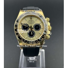 Rolex Daytona Oysterflex Champagne Dial Super Clone Watch | 1:1 Swiss 4131 Movement |Ref.126519LN